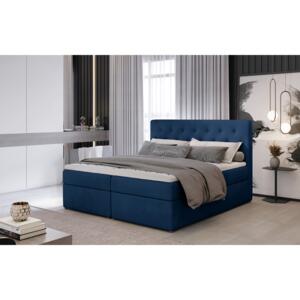 Kvalitní box spring postel Lapito 180x200, modrá Monolith