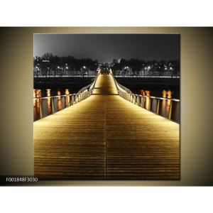 Obraz žlutě nasvíceného mostu (F001848F3030)