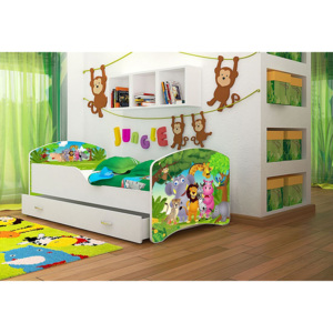 Dětská postel s pohádkovými motivy FRAGA + matrace + rošt ZDARMA, 140x80, VZOR 39
