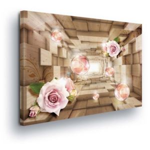 Obraz na plátně - Růžové Růže v Tunelu 100x75 cm