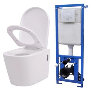 Závěsná toaleta s podomítkovou nádržkou - keramika | bílá