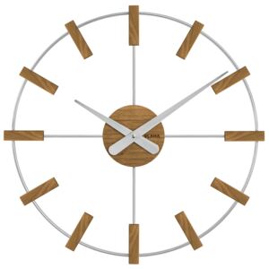 VLAHA Dřevěné stříbrné hodiny VLAHA STUDIO vyrobené v Čechách VCT1061 (hodiny s vůní dubového dřeva a certifikátem pravosti a datem výroby)