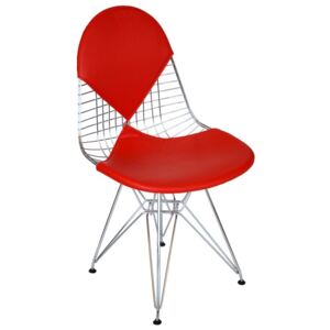Jídelní židle Jette, chrom/červená (Jídelní židle Jette, chrom/červená, do 2 týdnů)