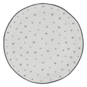 Porcelánový dezertní talíř Little Grey Hearts 19 cm
