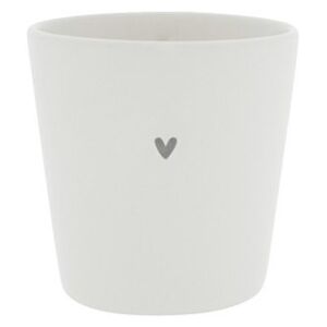 Porcelánový latte cup White/Grey Heart 300ml (kód LETO21 na -20 %)