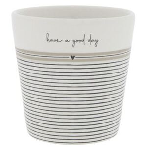 Porcelánový latte cup Stripes/Have a good Day 300ml