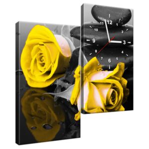 Obraz s hodinami Žlutá růže and spa 60x60cm ZP2554A_2J