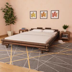 Bambusová postel 160 x 200 cm tmavě hnědá