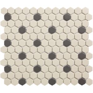 The Mosaic Factory Obklad keramická bílá Mozaika HEX 2 Mayfair 18 hexagony 2,3x2,6 (26x30) cm - LOH-Mayfair18