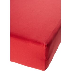 Jersey prostěradlo s elastanem červené Rozměr: 160x200 cm