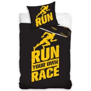 Perkálové povlečení Run Race Černé