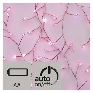 Emos LED nano řetěz ježek Růžová 2,4m časovač