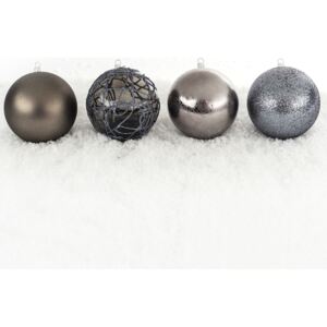 Vánoční koule mix pr. 10 cm, stříbrná, HTH