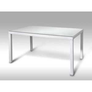 Umělý ratan - stůl Orlando 150x90 bílý