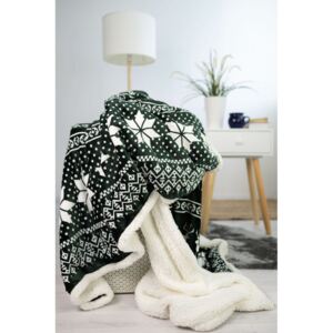 Mikroplyšová deka s beránkem 150x200 cm - Winter green