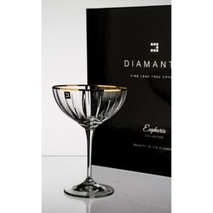 Diamante sklenice na šampaňské v dárkovém balení Mirage Gold 210ml 6KS