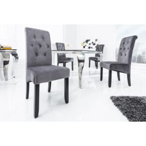 Designová židle Clemente s podhlavníkem šedá
