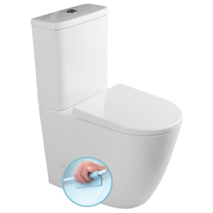 TURKU RIMLESS WC kombi mísa zvýšená, WC sedátko Soft Close, sp./zad.odpad PC104