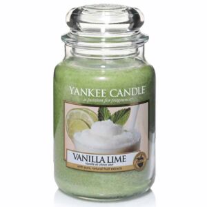 Yankee Candle - vonná svíčka Vanilla Lime (Vanilka s limetou) 623g (Hebká a osvěžující vůně… krémová bohatost vanilky se sladkou cukrovou třtinou a kapkou limetkové šťávy.)