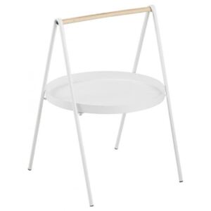 SCANDI Bílý kovový odkládací stolek Lopes 40 cm