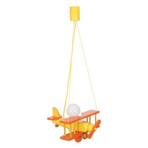 Závěsné osvětlení do dětského pokoje, oranžovožluté, E27, 1 x 60W Hellux LETADLO 104.10.17
