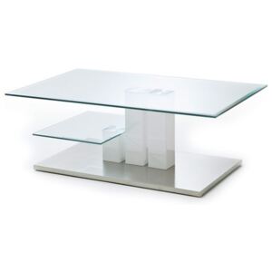 Konferenční stolek GAVIN sklo/bílá