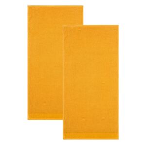 Livarno Home Froté ručník, 2 kusy, 50 x 100 cm (žlutá)