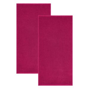 Livarno Home Froté ručník, 2 kusy, 50 x 100 cm (růžovo-fialová)