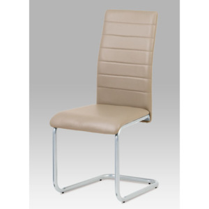 Autronic Jídelní židle, koženka cappuccino / šedý lak DCL-102 CAP