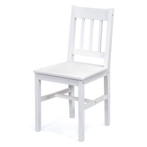 Jídelní dřevěná židle LAKA — masiv borovice, bílá