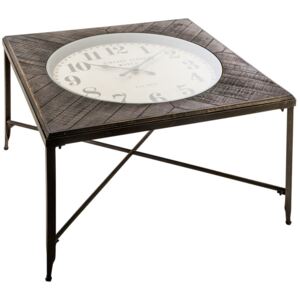 Originální kávový stolek s hodinami ve stylu retro