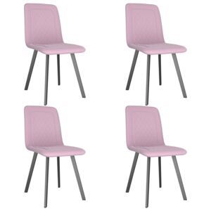Jídelní židle 4 ks růžové samet