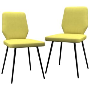 Jídelní židle 2 ks limetkově žluté textil