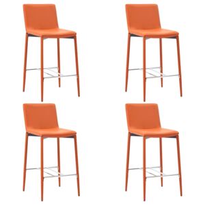 Barové židle 4 ks oranžové umělá kůže