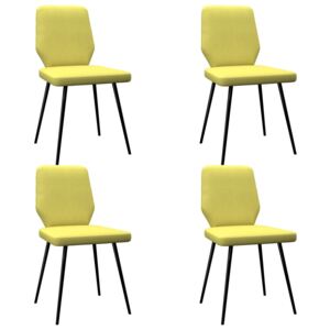 Jídelní židle 4 ks limetkově žluté textil