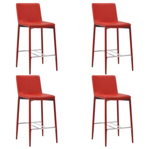 Barové židle 4 ks červené umělá kůže