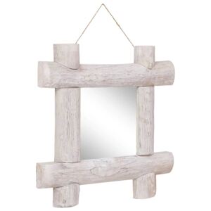 Zrcadlo z polínek bílé 50 x 50 cm masivní recyklované dřevo