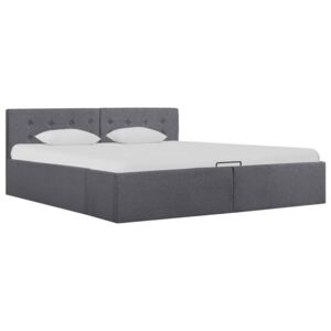 Zvedací rám postele úložný prostor tmavě šedý textil 160x200cm