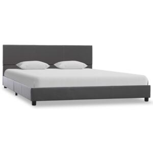 Rám postele s úložným prostorem šedý umělá kůže 140 x 200 cm