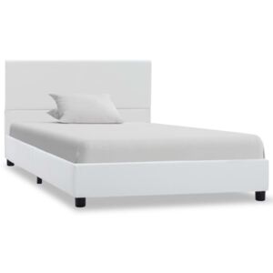 Rám postele zvedací úložný prostor bílý umělá kůže 90 x 200 cm