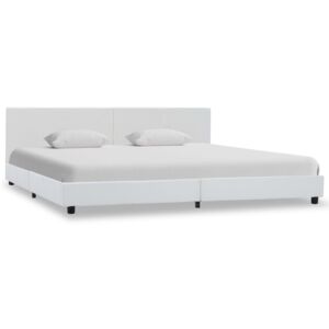 Rám postele s úložným prostorem bílý umělá kůže 160 x 200 cm