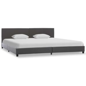 Rám postele s úložným prostorem šedý umělá kůže 180 x 200 cm