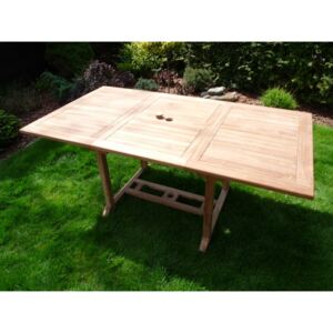 Teakový zahradní rozkládací stůl PALU 120/180 x 120