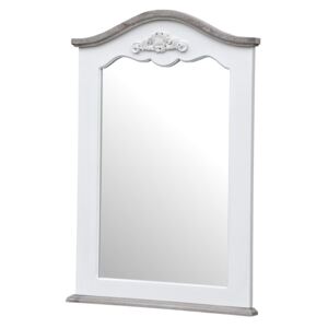 Bílé nástěnné zrcadlo z topolového dřeva s přírodními detaily Livin Hill Rimini, 60 x 85 cm