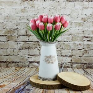 Umělý tulipán červeno- bílý- 43 cm, č. 3