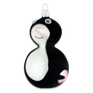 Skleněné zvířátko krtek, černé - Vánoční ozdoba se skla