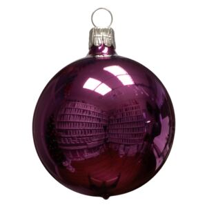 Vánoční koule fialová, lesklá - Velikost 3 cm