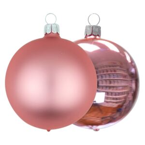 Vánoční koule růžová, matná a lesklá - Velikost 3 cm