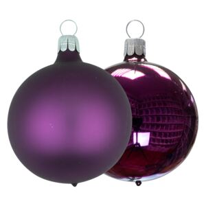 Vánoční koule tmavě fialová, matná a lesklá - Velikost 3 cm