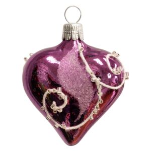 Vánoční srdce fialové, spirálka